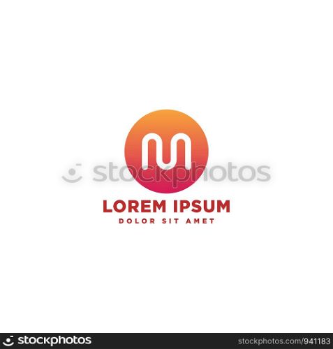 minimal M initial logo template vector illustration icon element isolated - vector. minimal M initial logo template vector illustration icon element isolated