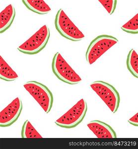 Minimal summer trendy vector tile seamless pattern in scandinavian style. Watermelon slice. Textile fabric swimwear graphic design for print isolated on white.. Minimal summer trendy vector tile seamless pattern in scandinavian style. Watermelon slice. Textile fabric swimwear graphic design for print isolated .