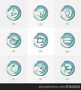 Minimal thin line design web icon set, universal logotypes