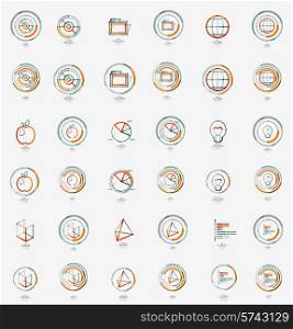 Minimal thin line design web icon set, universal logotypes, stampls and labels