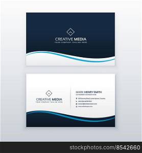 minimal wavy business card design template