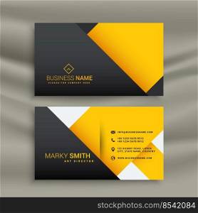 minimal yellow and black business card design