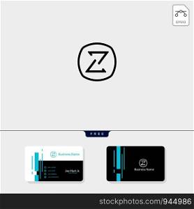 minimal Z initial logo template vector illustration, get free business card template design