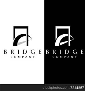 Minimalist and elegant creative bridge building logo with a modern concept.