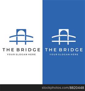 Minimalist and elegant creative bridge building logo with a modern concept.