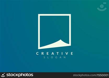 Minimalist and elegant folded paper vector design, icon and logo