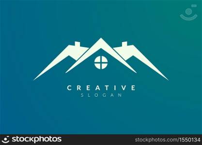 Minimalist and flat home logo design. Simple and modern vector design for your business brand or product