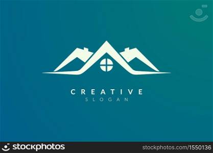 Minimalist and flat home logo design. Simple and modern vector design for your business brand or product