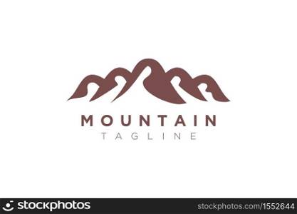 Minimalist and simple mountain vector design. Template for icon, logo, label, brand for business.