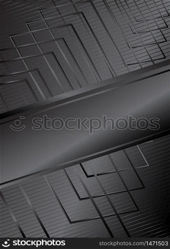 Minimalist black premium exclusive background with abstract lines. Vector luxury dark gradient geometric elements.