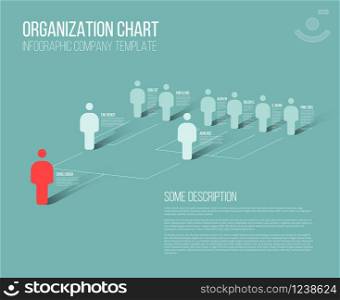 Minimalist company organization hierarchy 3d chart template . Minimalist hierarchy 3d chart