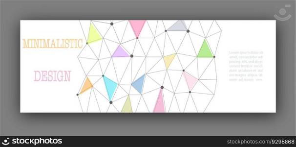 Minimalist design for the cover of a book, brochure, booklet or catalog with a grid of triangles. Poster, banner and creative interior template
