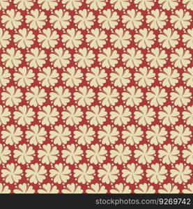 minimalist flowers and vintage floral design. Spring or summer blossom, blooming plants and flourishing texture or textile. Seamless pattern print or background wallpaper. Vector in flat style. Vintage floral pattern with minimalist flowers