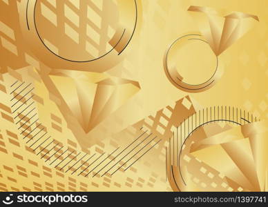Minimalist gold premium exclusive background. Vector luxury golden gradient geometric elements.