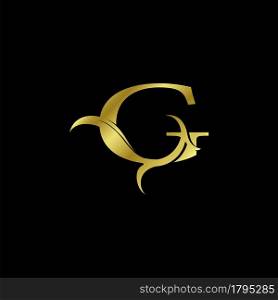 Minimalist Golden G Letter Logo, Luxury Alphabet Vector Design Style.