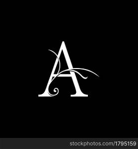 Minimalist Initial A letter Luxury Logo Design, vector decoration monogram alphabet font initial in art floral style.