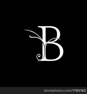 Minimalist Initial B letter Luxury Logo Design, vector decoration monogram alphabet font initial in art floral style.