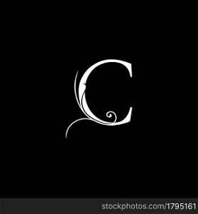 Minimalist Initial C letter Luxury Logo Design, vector decoration monogram alphabet font initial in art floral style.