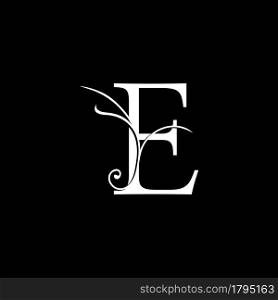 Minimalist Initial E letter Luxury Logo Design, vector decoration monogram alphabet font initial in art floral style.