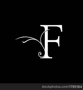 Minimalist Initial F letter Luxury Logo Design, vector decoration monogram alphabet font initial in art floral style.