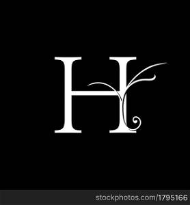 Minimalist Initial H letter Luxury Logo Design, vector decoration monogram alphabet font initial in art floral style.