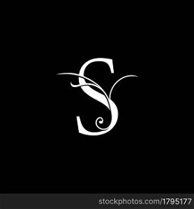 Minimalist Initial S letter Luxury Logo Design, vector decoration monogram alphabet font initial in art floral style.