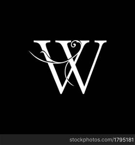 Minimalist Initial W letter Luxury Logo Design, vector decoration monogram alphabet font initial in art floral style.