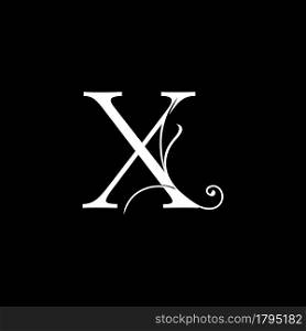 Minimalist Initial X letter Luxury Logo Design, vector decoration monogram alphabet font initial in art floral style.