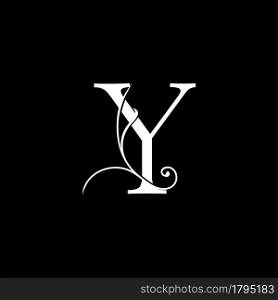 Minimalist Initial Y letter Luxury Logo Design, vector decoration monogram alphabet font initial in art floral style.
