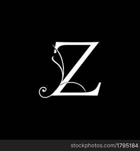 Minimalist Initial Z letter Luxury Logo Design, vector decoration monogram alphabet font initial in art floral style.