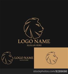 minimalist lion icon vector illustration template design