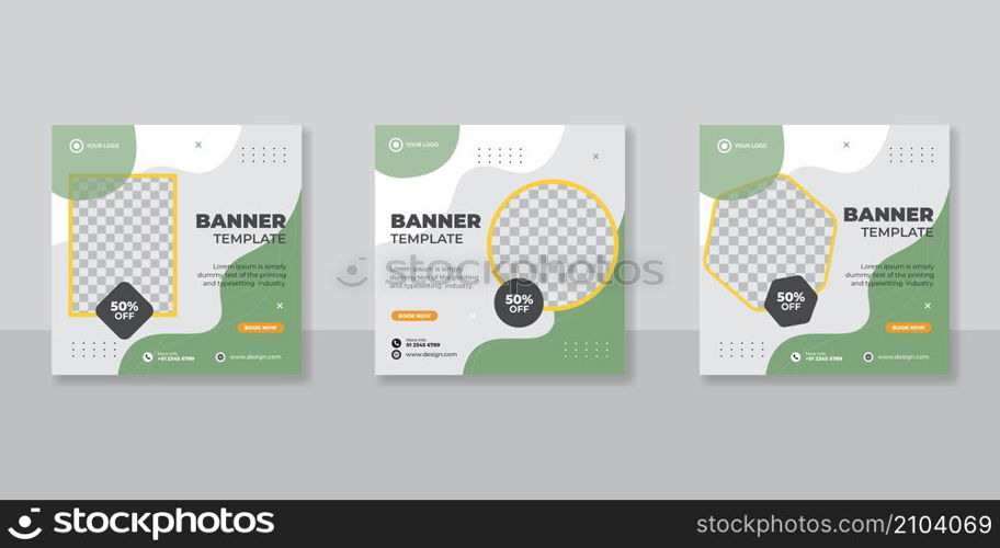 Minimalist promotion square web banner