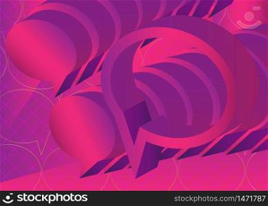 Minimalist purple and pink premium exclusive speech bubble gradient geometric elements. Vector luxury background with golden lines.