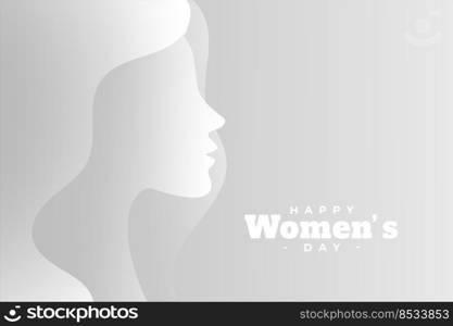 minimalist womens day card with female face