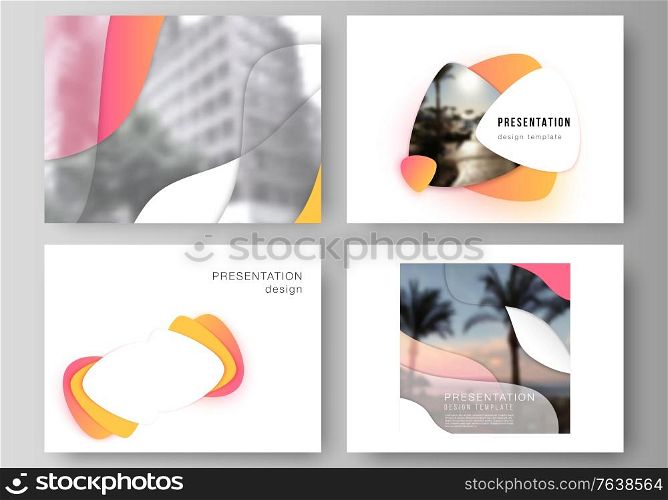 Minimalistic abstract vector illustration of the editable layout of the presentation slides design business templates. Yellow color gradient abstract dynamic shapes, colorful geometric template design.. Minimalistic abstract vector illustration of the editable layout of the presentation slides design business templates. Yellow color gradient abstract dynamic shapes, colorful geometric template design