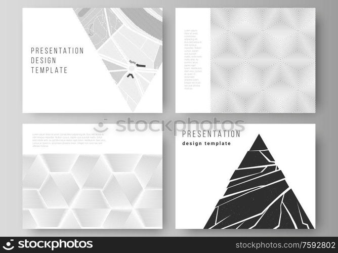 Minimalistic abstract vector of the editable layout of the presentation slides design business templates. Abstract geometric triangle design background using different triangular style patterns.. The minimalistic abstract vector illustration layout of the presentation slides design business templates. Abstract geometric triangle design background using different triangular style patterns.