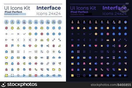 Minimalistic and simple looking pixel perfect RGB color ui icons set for dark, light mode. GUI, UX design for mobile app. Vector isolated pictograms. Editable stroke. Montserrat Bold, Light fonts used. Minimalistic and simple looking pixel perfect RGB color ui icons set for dark, light mode
