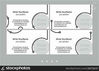 Minimalistic business card vector templates. Universal geometric design with light accent - just place your text. In EPS - CMYK
