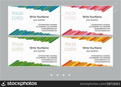 Minimalistic business card vector templates. Universal geometric design with light accent - just place your text. In EPS - CMYK - Calibri