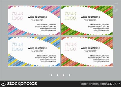 Minimalistic business card vector templates. Universal geometric design with pale ovals - just place your text. In EPS - CMYK - Calibri