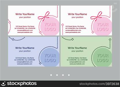 Minimalistic business card vector templates. Universal light geometric design with light accent - just place your text. In EPS - CMYK