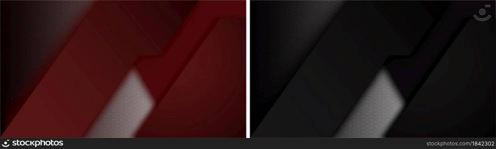 minimalistic dark backgrounds in a technological style with triangular carbon mesh in the back. Red and black color for splash screen, smartphone. Vector