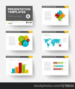 Minimalistic flat design Vector Template for presentation slides part 4