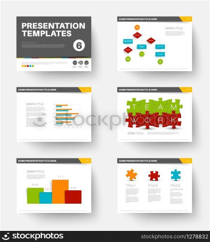 Minimalistic flat design Vector Template for presentation slides part 6