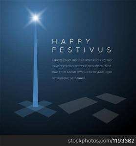 Minimalistic Happy festivus card template layout - dark blue version