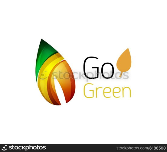 Minimalistic modern abstract leaf design, nature logo. Vector illustration