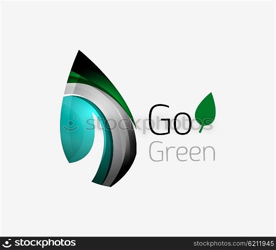 Minimalistic modern abstract leaf design, nature logo. Vector illustration