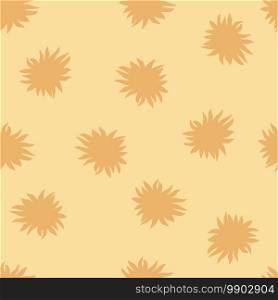 Minimalistic pastel palette star ornament seamless pattern. Orange light colors. Summer morning sun backdrop. Designed for fabric design, textile print, wrapping, cover. Vector illustration.. Minimalistic pastel palette star ornament seamless pattern. Orange light colors. Summer morning sun backdrop.