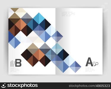 Minimalistic square brochure or leaflet business template, abstract background