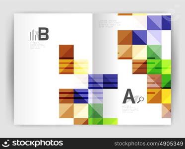 Minimalistic square brochure or leaflet business template, abstract background